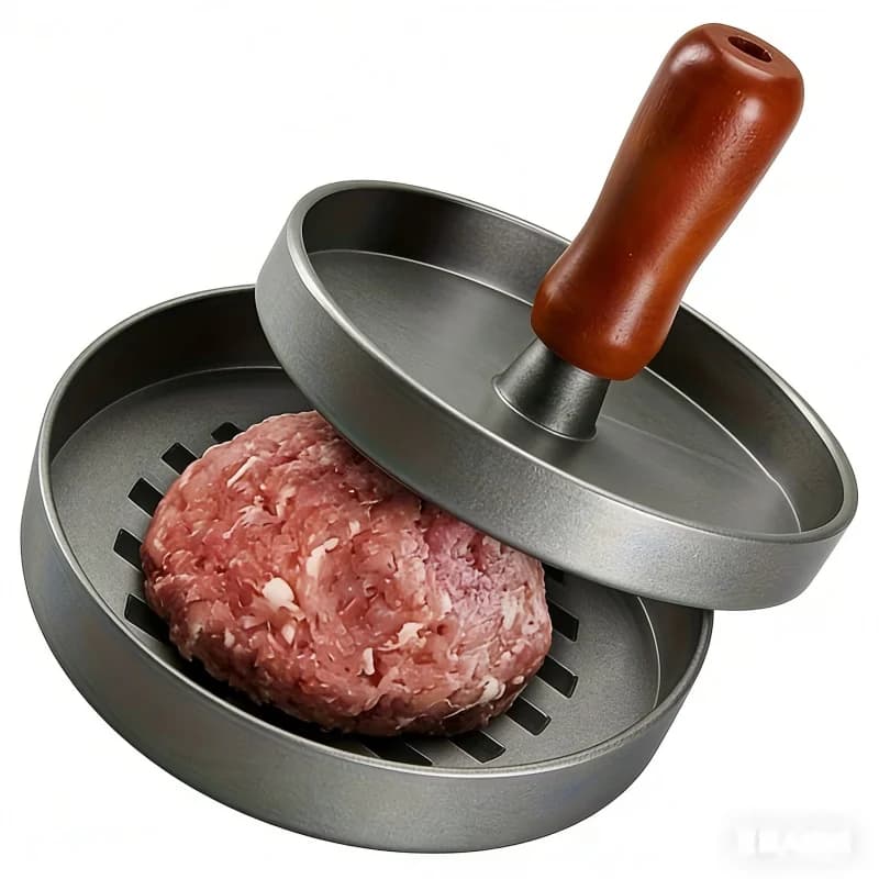Manual Press for Hamburger 1-2 Pieces, Anti-adhesive Stamp for Meatballs, Cooking and Frying pan, Special Tool for Domestic BBQ