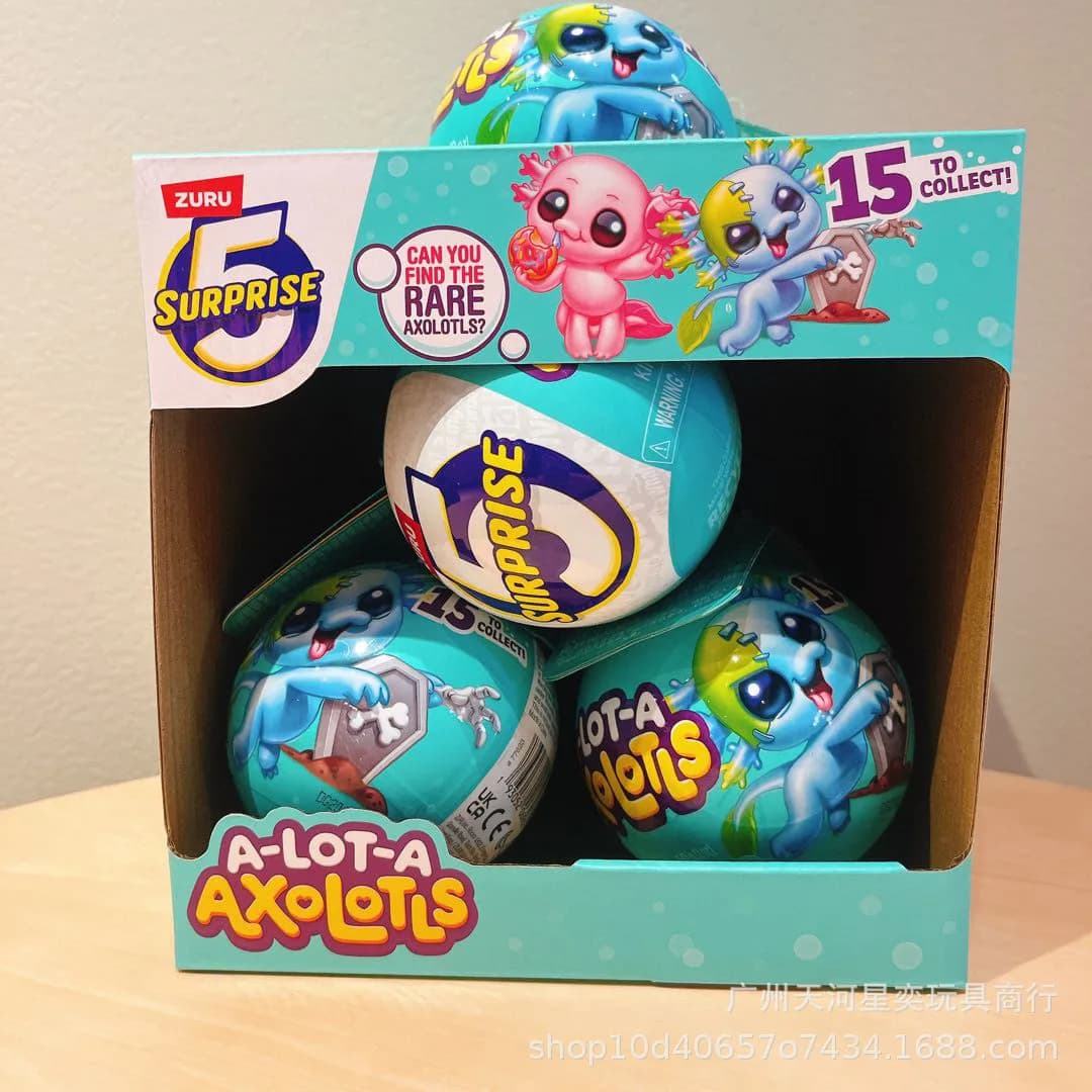 Hot Zuru 5 Surprise A Lot A Axolotls Mystery Capsule Balls 15 Figure da Collezione Rari di Axolotl, Giocattoli a Sorpresa, Regali con Sabbia Cinetica