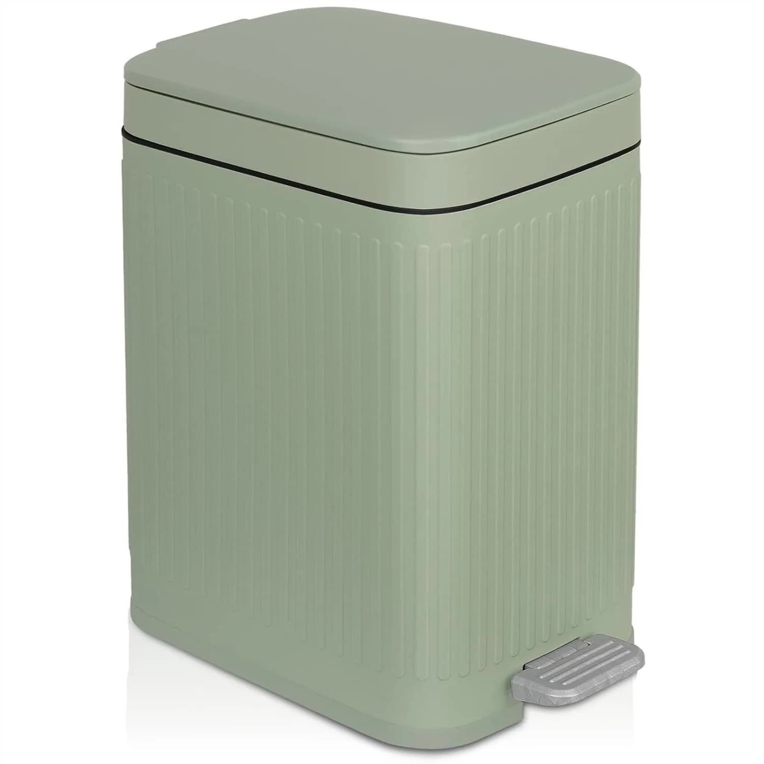 Cestino per Rifiuti da Bagno Sottile con Chiusura Morbida e Coperchio, 2,6 Galloni, Verde Chiaro, per Ufficio, Camera da Letto, Cucina, Soggiorno