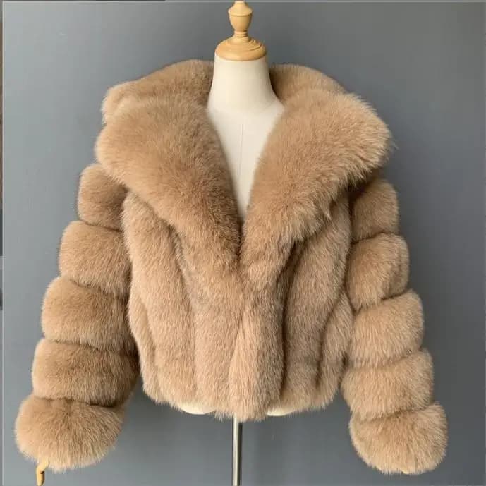 New Synthetic Fur Coat, Straight Fur Jacket, Hangzhou Pelliccia vest, Long sleeves, Elegant Women's Style
