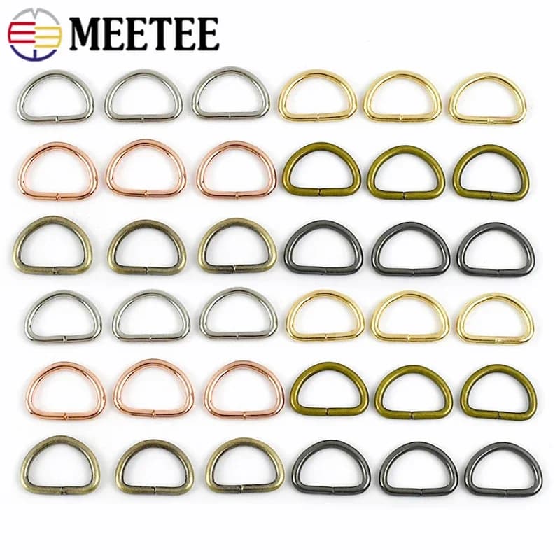 50/100/200 pz 10/13mm metallo D anello fibbie per borsa cinghia collare per cani tessitura regolare gancio chiusura anelli di collegamento accessori fai da te