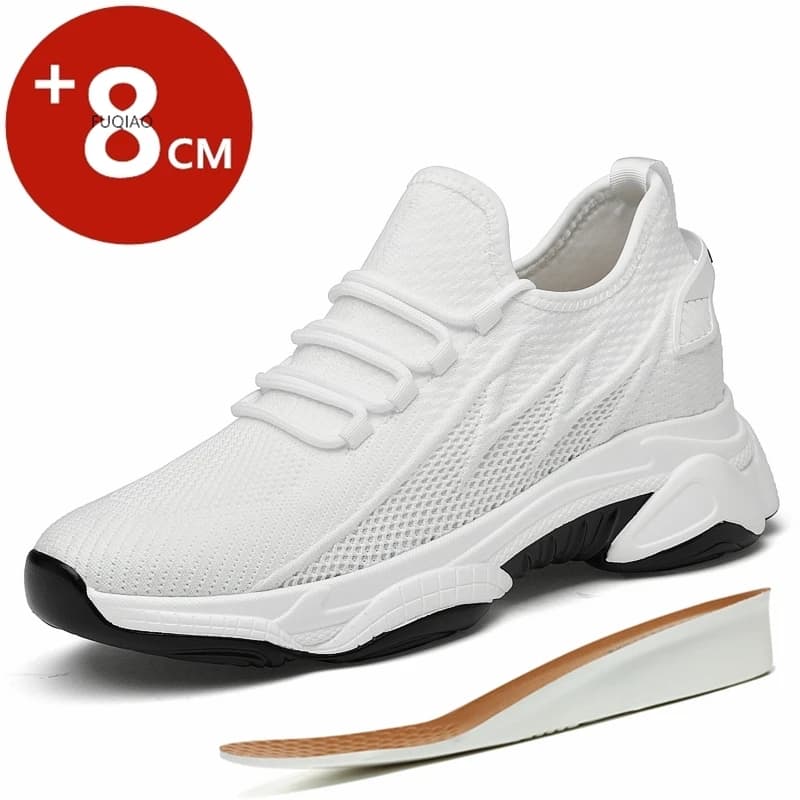 Plus Size Summer Lift Sneakers Man Shoes with Elevator Rising height Sport Women's Soles 8CM Hidden heel Shoes with inner rise