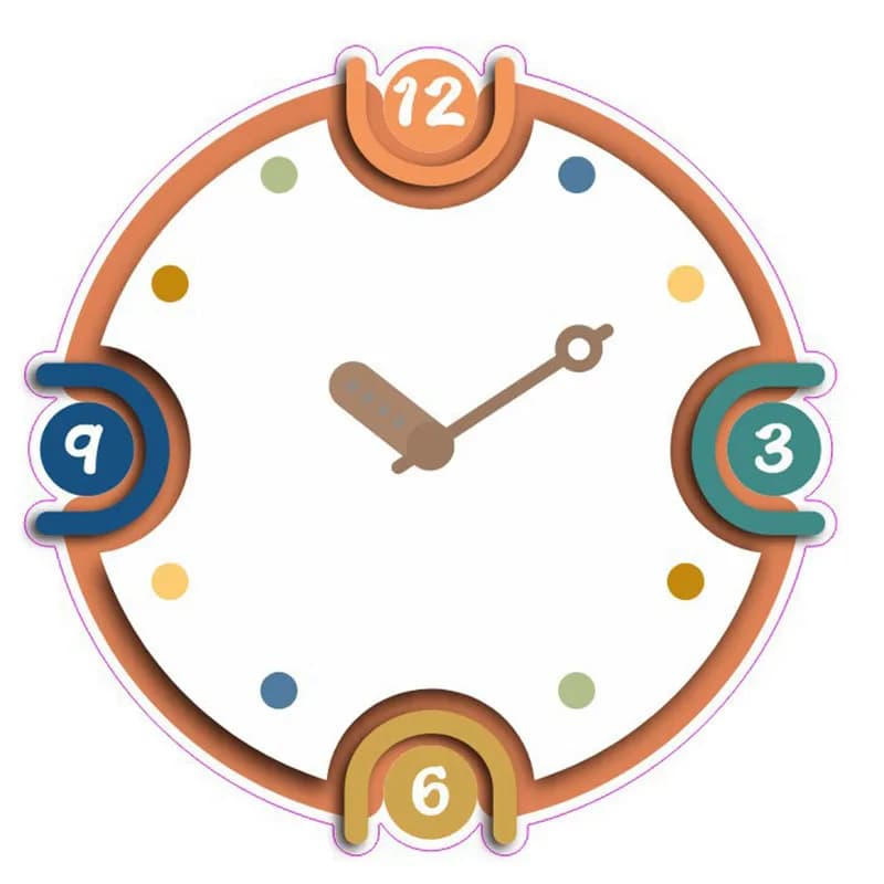 No Punch Wall Clock Modern Simple Cartoon Wall Clock Living Room Household Cream Wind Clock TV Cabinet Entrance Decoration