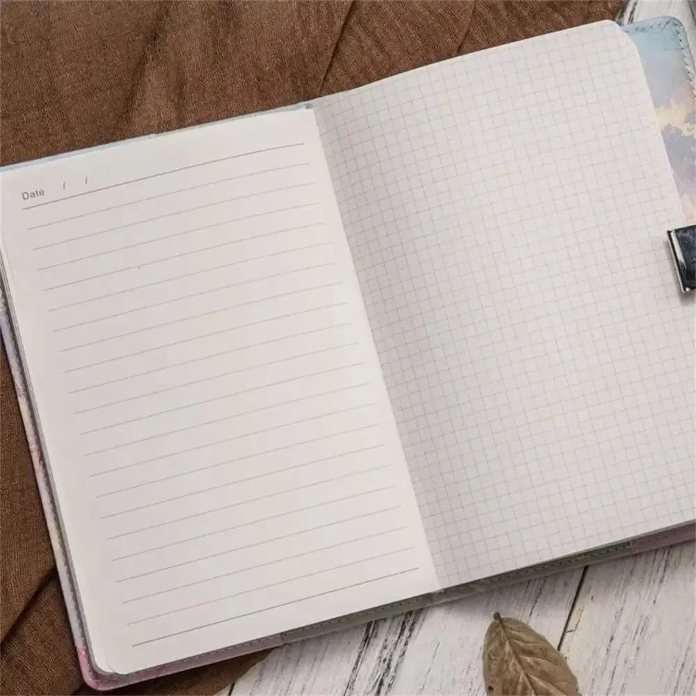 180 Pages A5 Journal Notebook Protecting Secrets PU Leather Password Book with Lock Thickened Waterproof Diary Book