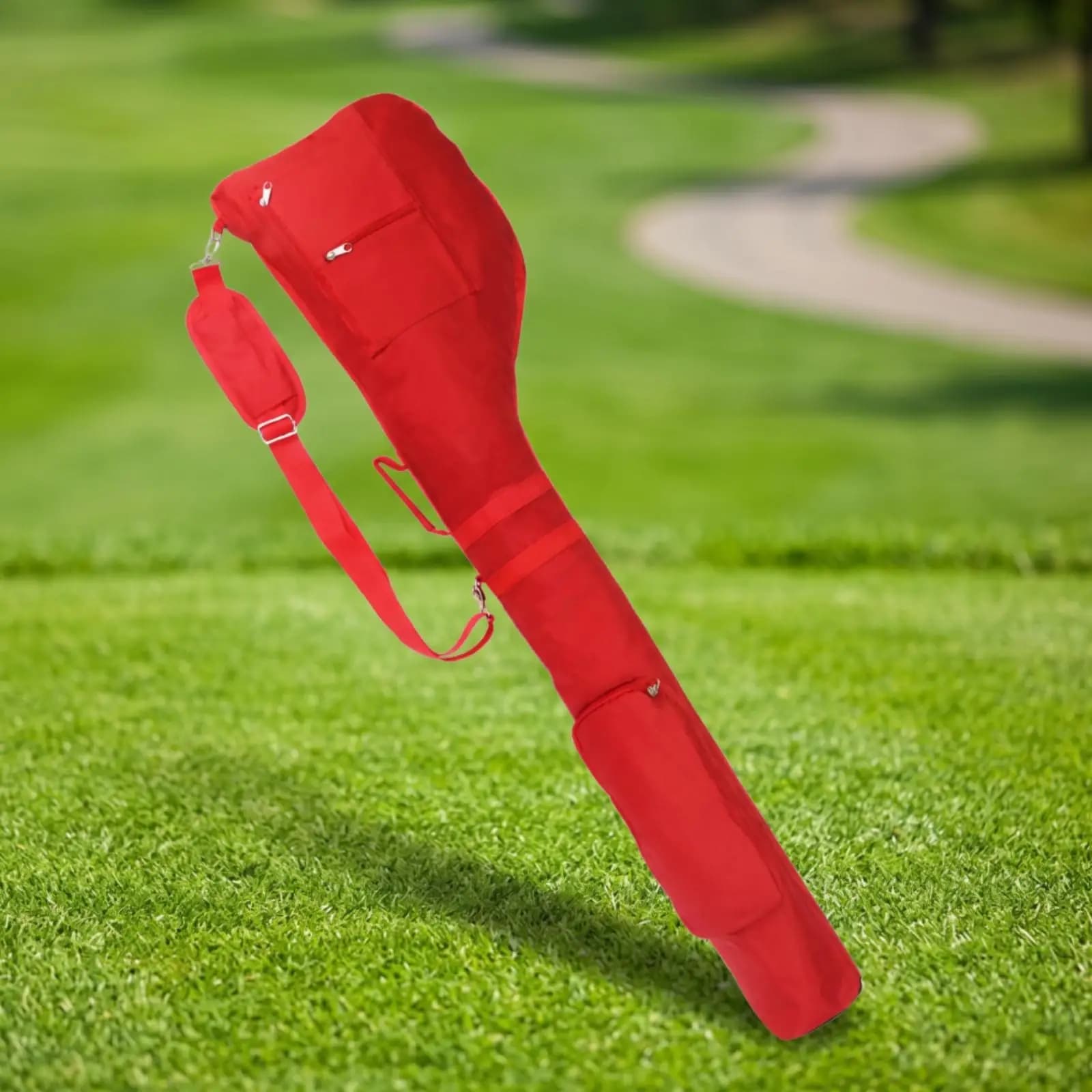 Portable Golf Club Carrier Bag with Zippered Pockets for Tees Balls Essential Practice Gear