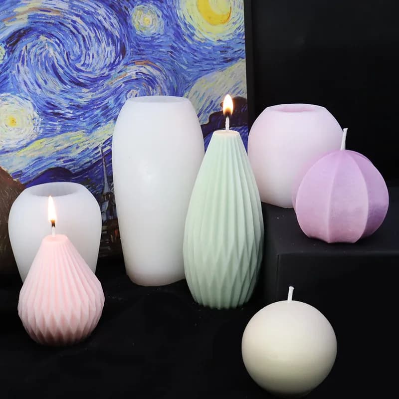 Fai da te geometrica a forma di pera candela stampo in Silicone 3D sapone profumato gesso resina stampi cubo di ghiaccio torta che fa forniture decorazione della casa