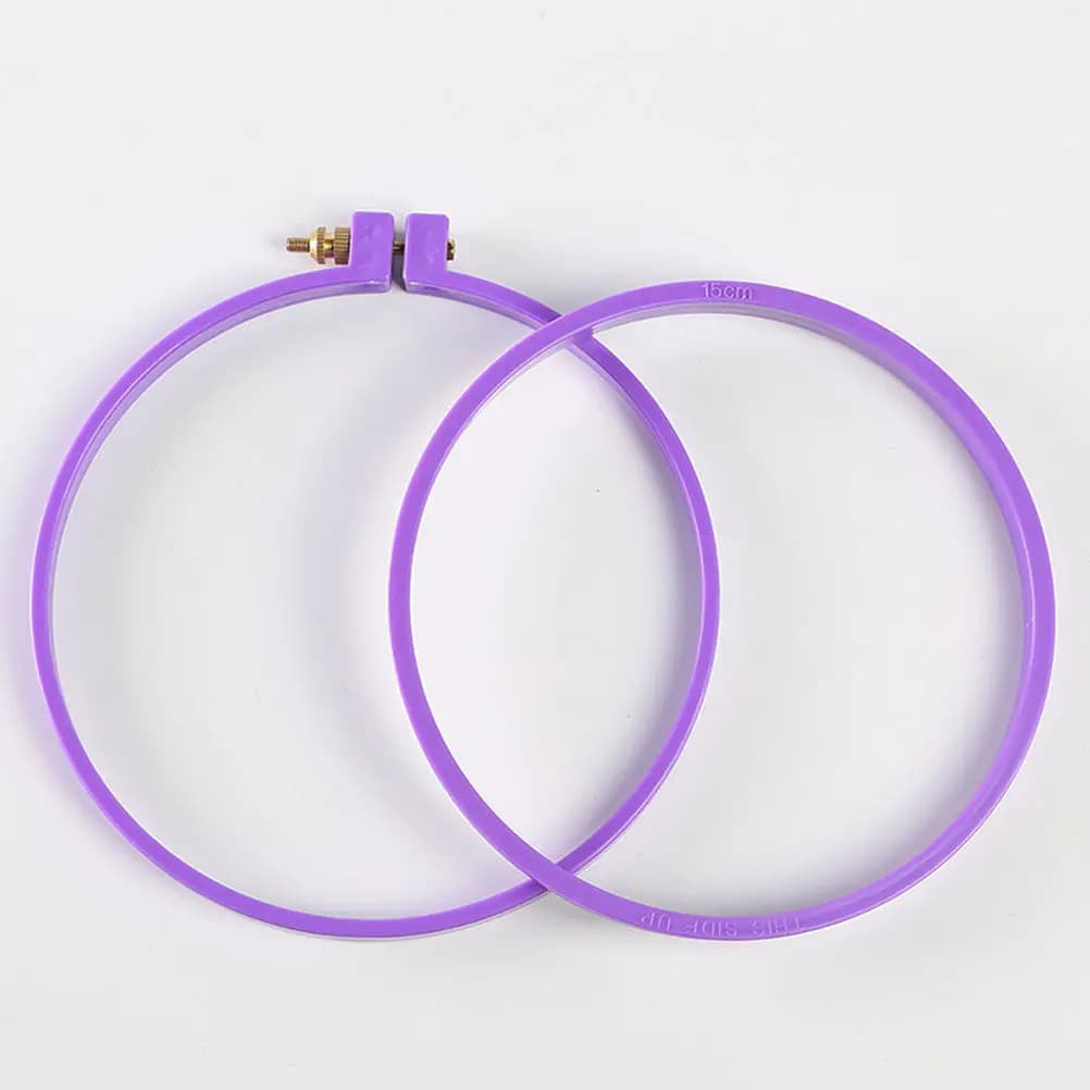 Set di 6 Telai per Ricamo Regolabili in Plastica, Strumento per Punto Croce e Fai-da-Te, per Decorazioni Murali e Ghirlande Nuziali