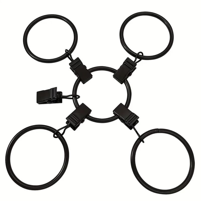 48 pcs 25mm Drapery Ring Clips, Strong Clip Grip for Living Room Drapery, Sturdy Metal Ring great for Bathroom Shower Panels