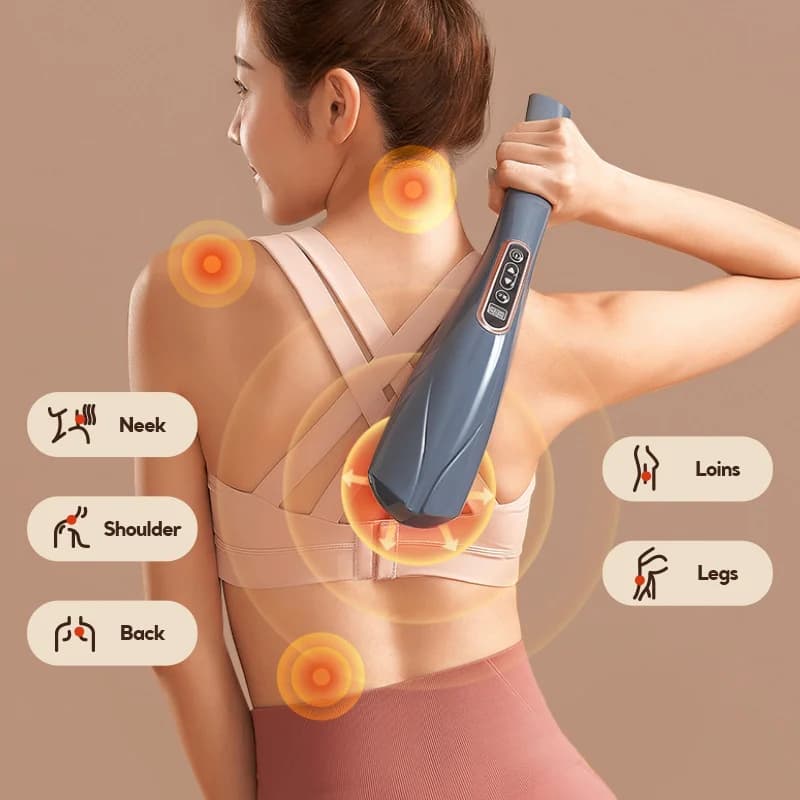 Dispositivo di Terapia Vibrante Wireless, Massaggiatore a Percussione Portatile per Applicazioni sul Corpo, Pistola per Massaggio Fasciale