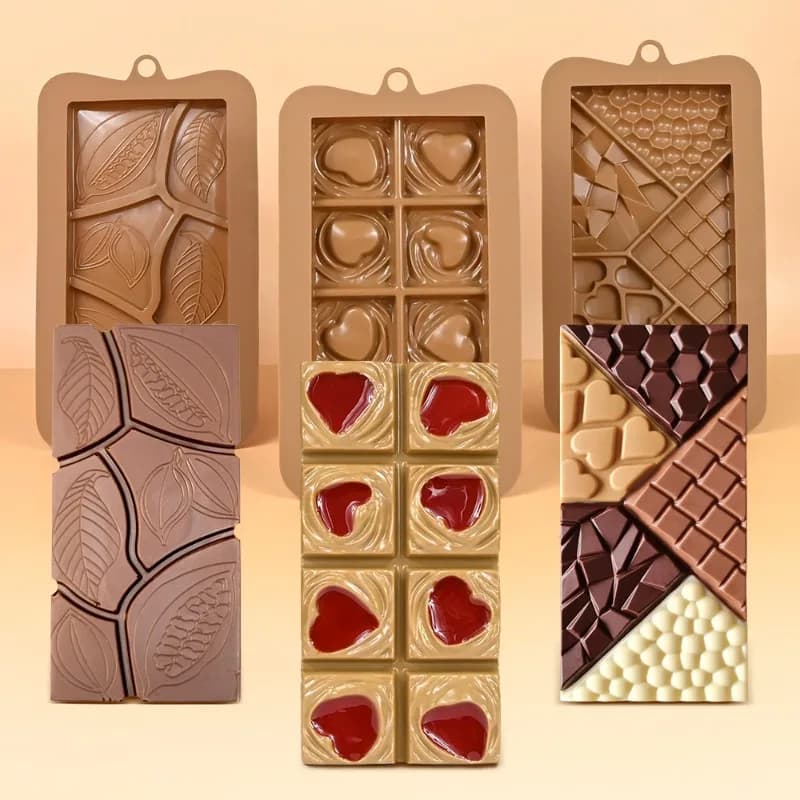 3Style Irregular Silicone Chocolate Baking Mold Porous Flower Love Candy Jelly Ice Making Set Cake Decor Soap Candle Mould