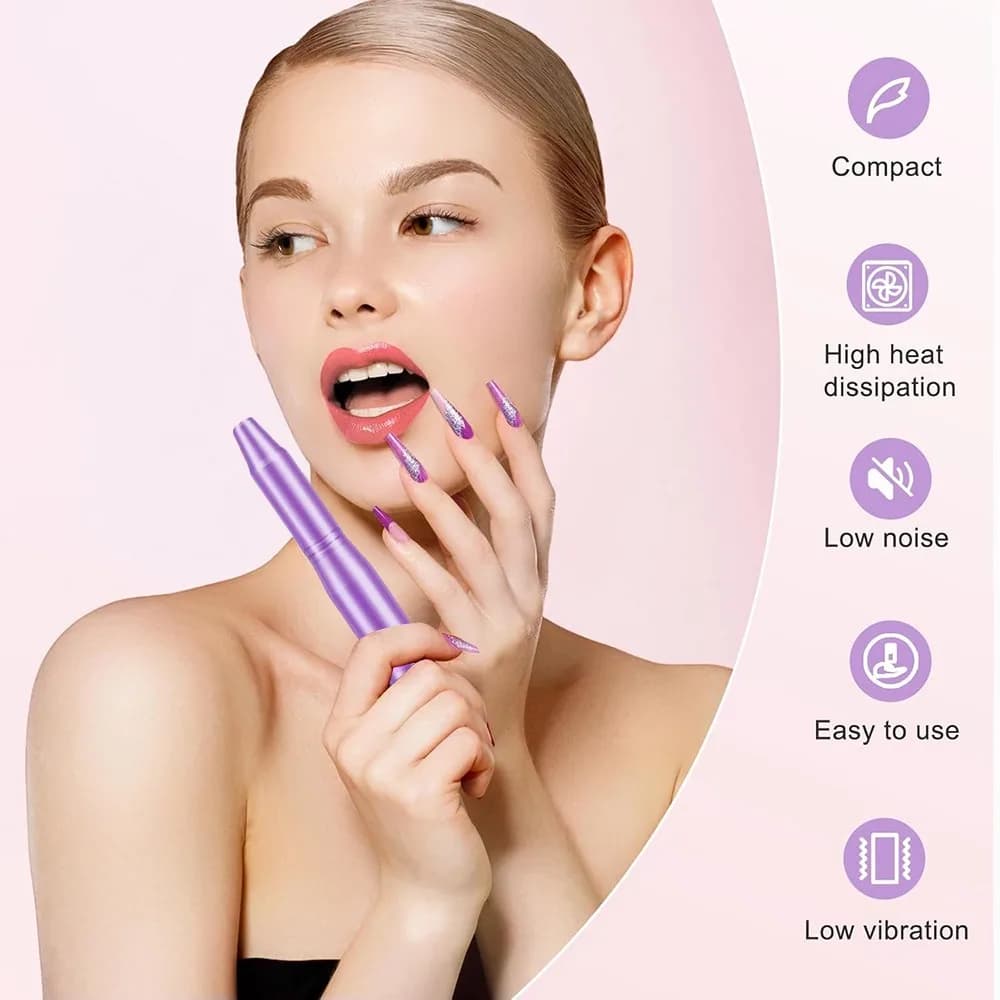 Accessori per unghie Penna per trapano elettrico per unghie Strumenti per lucidatura del gel USB Trapano per unghie in metallo Set per manicure per pedicure Set per manicure