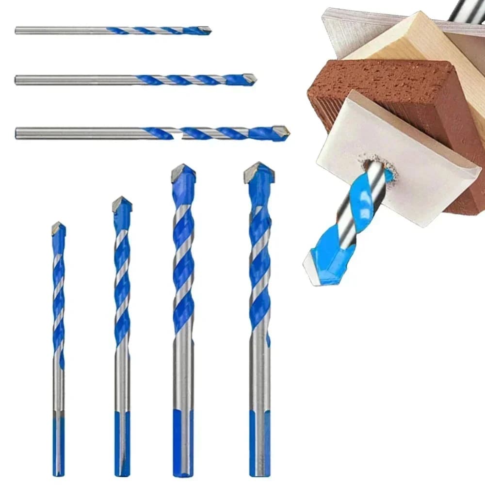 3-12mm Cemented Carbide Masonry Drill Bits, Multi-purpose Cutter for Concrete, Brick, Ceramic, Porcelain, Metal & Wood Drilling