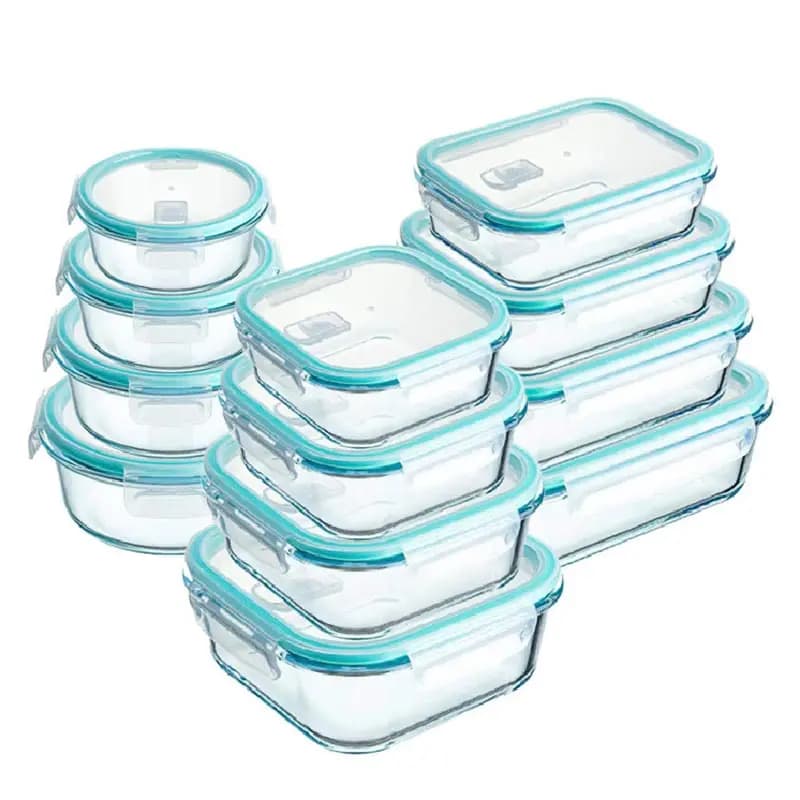 Contenitore per il pranzo in vetro ad alto contenuto di borosilicato Contenitore per alimenti portatile Sigillato Scatola per la conservazione della freschezza Forno a microonde Riscaldamento Congelatore Bento Box per alimenti
