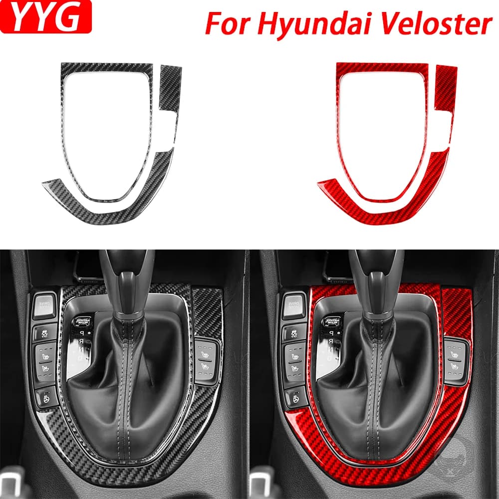 For Hyundai Veloster 2019-2023 Real Carbon Fiber Gear Panel Decorative Cover Auto Editing Accessories Interior Wall decal