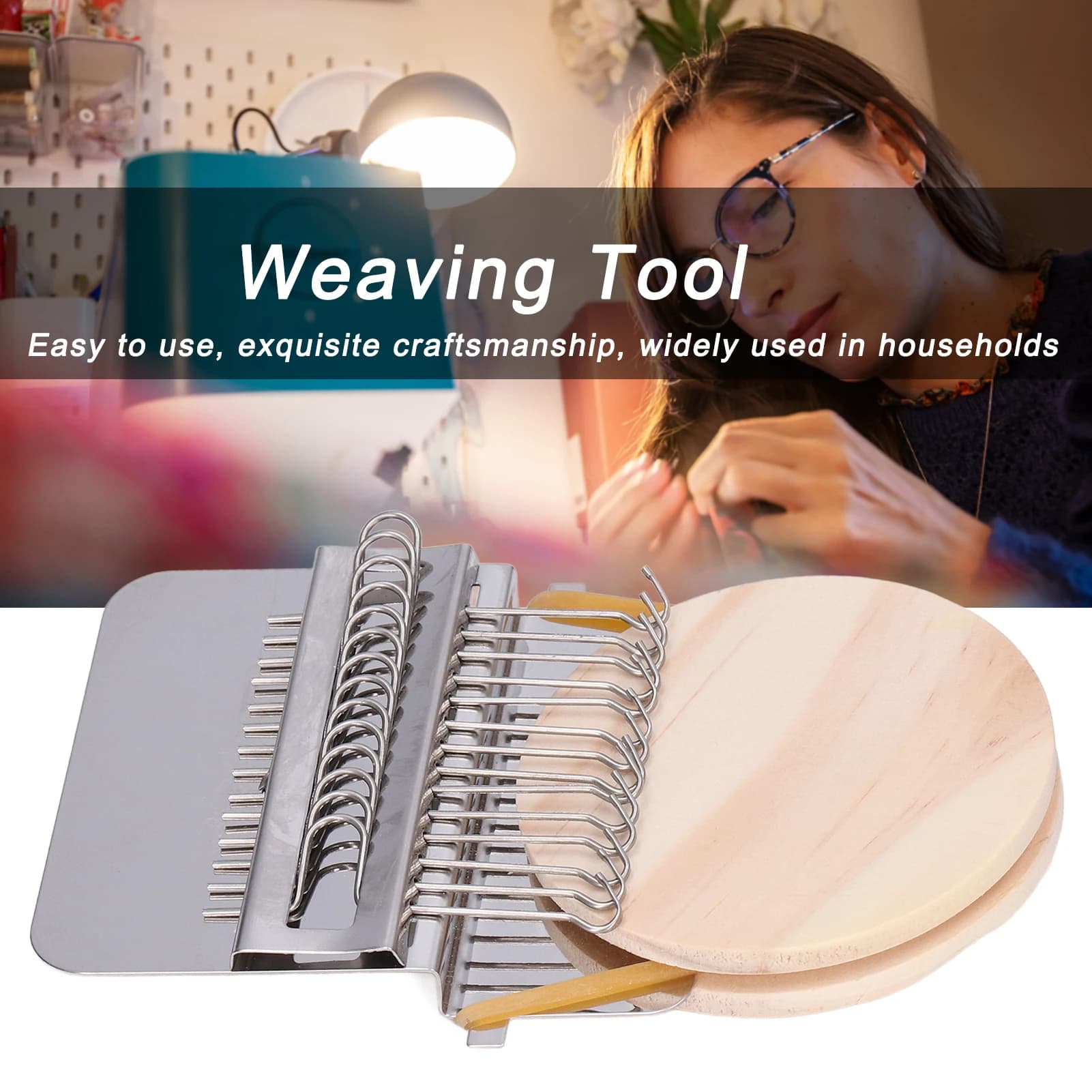 Mini DIY Darning Machine Textile Tools Portable Darning Loom Clothing Repair Kit Knitting Machine Weaving Tool for Household