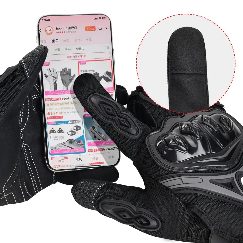 Guanti da Moto con Touch Screen, Protezione Antiurto, Traspiranti, per Uomo e Donna, per Guida su Strada e Fuoristrada