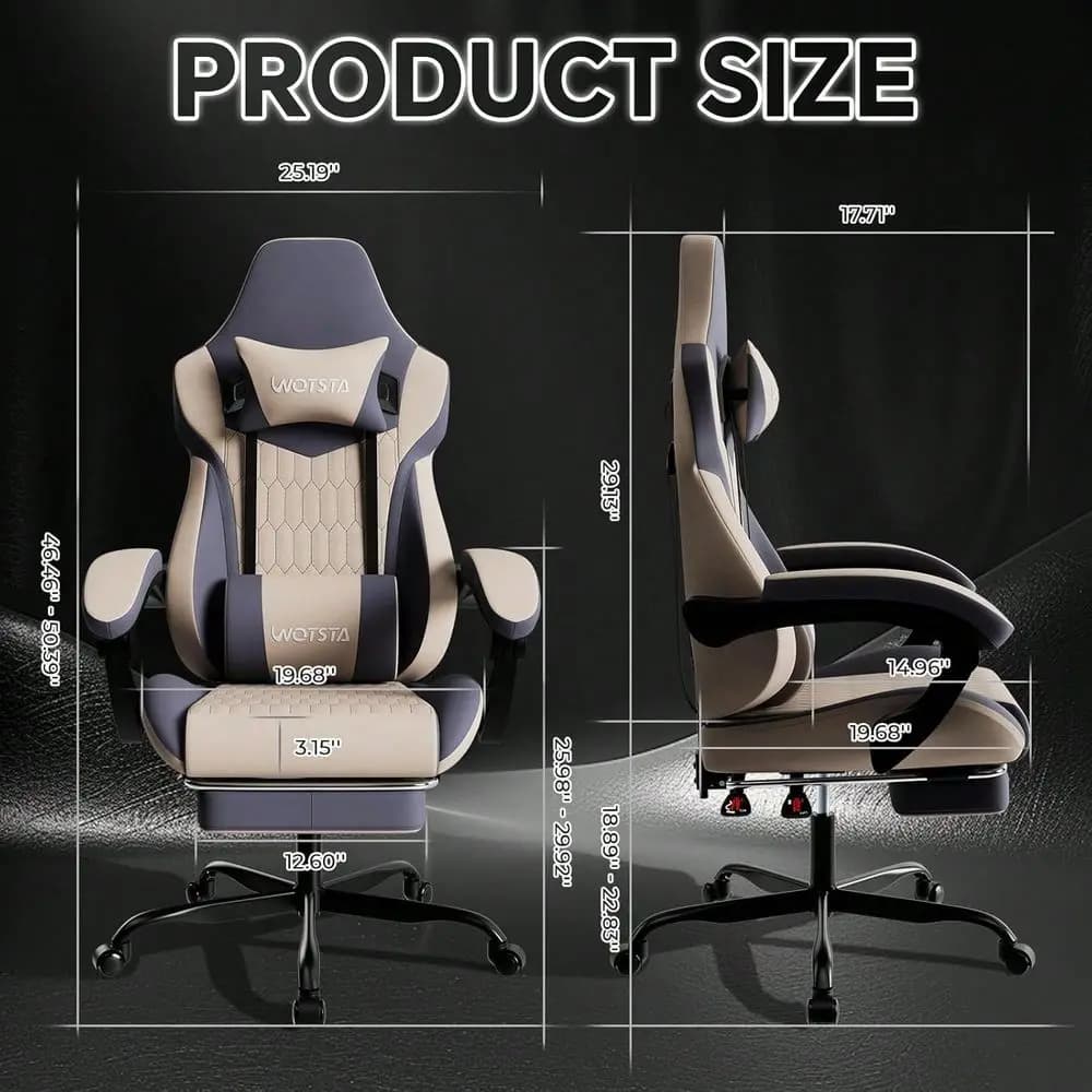 Sedia con Poggiapiedi, Sedia da Gaming Ergonomica in Pelle PVC con Schienale Alto, Poggiatesta Regolabile e Supporto Lombare, Stile Racing S