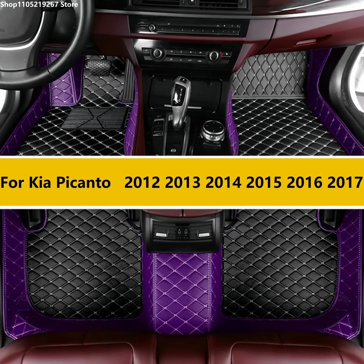 Custom Car Mats for Kia Picanto 2012 2013 2014 2015 2016 2017 Waterproof Mats Interior Accessories