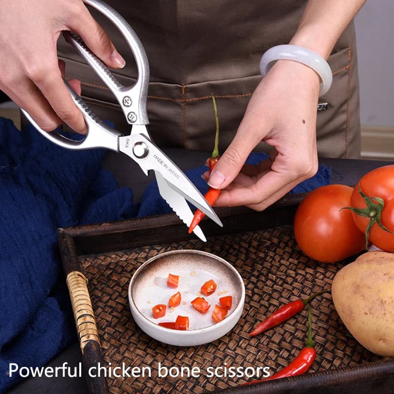 Forbici da cucina Forbici per ossa di pollo resistenti in acciaio inossidabile Forbici per alimenti domestiche dedicate per uccidere i pesci multifunzionali SK5