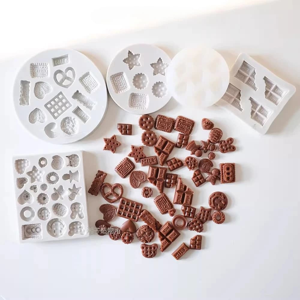 Stampi in silicone per biscotti al cioccolato Candele Gesso Pasta da gioco Torta fondente Biscotti da forno fai-da-te Biscotti per uso alimentare