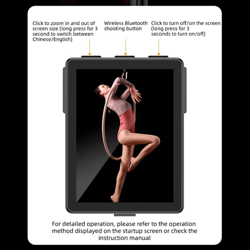 CL07 Mirroring per schermo Selfie Stick Schermo di proiezione WIFI Treppiede Display in tempo reale Monitor selfie per smartphone Vlog