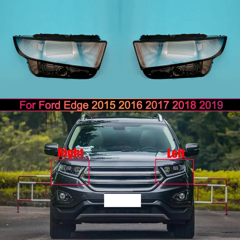 For Ford Edge 2015 2016 2017 2018 2019 Headlamp Housing Transparent Mask Cover Headlight Shell Plexiglass Replace Original Lens