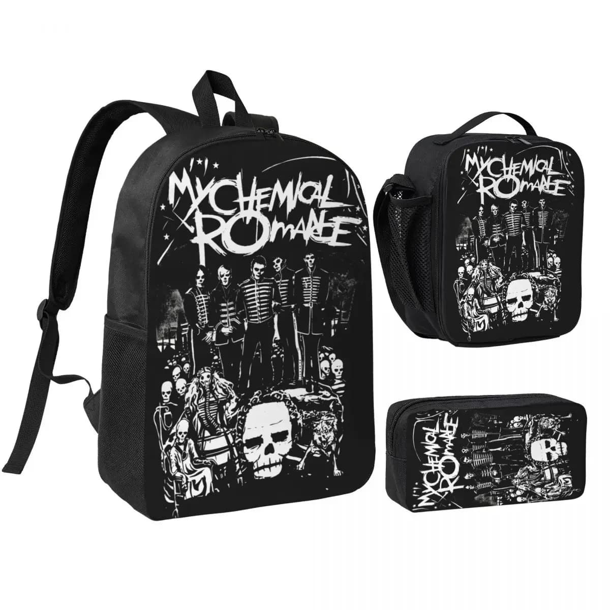 The Black Parade 2026 Music My Chemical Romance Mcr Backpack Lunch Box Pen Bags Backpacks School bag Bookbag Set