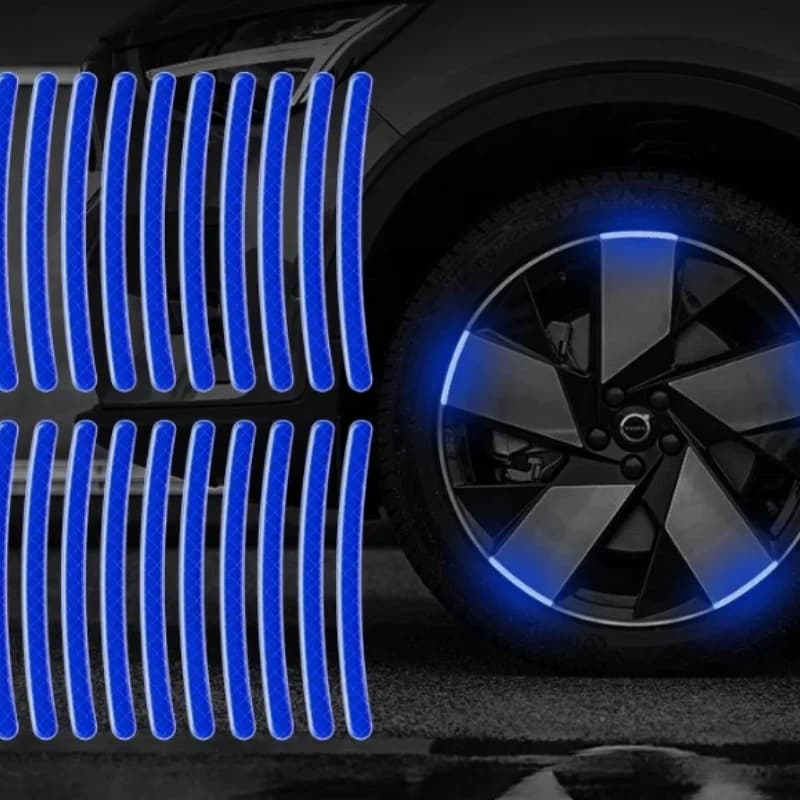 20Pcs Bicycle Reflective Sticker for Bike Wheels Rainbow Red White Sticker for Car Motocycle Night Safety Warning Sticker