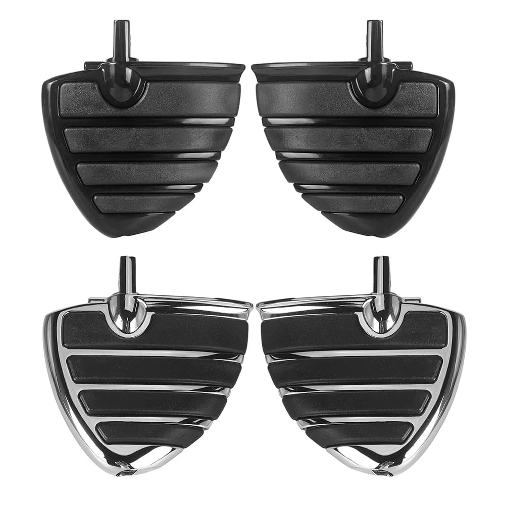 Nero/Cromo 10mm Montaggio Maschio Moto Poggiapiedi Pedane Pedana In Gomma Per Harley Iron XL 883 1200 Touring Custom Dyna
