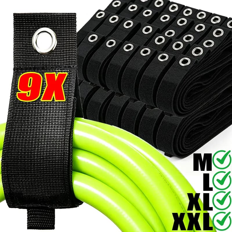 M/L/XL/XXL Adjustable Heavy Duty Nylon Velcro Straps Reusable Capacity Metal Grommet Hang Straps Wall Mount Ties Garage Storage