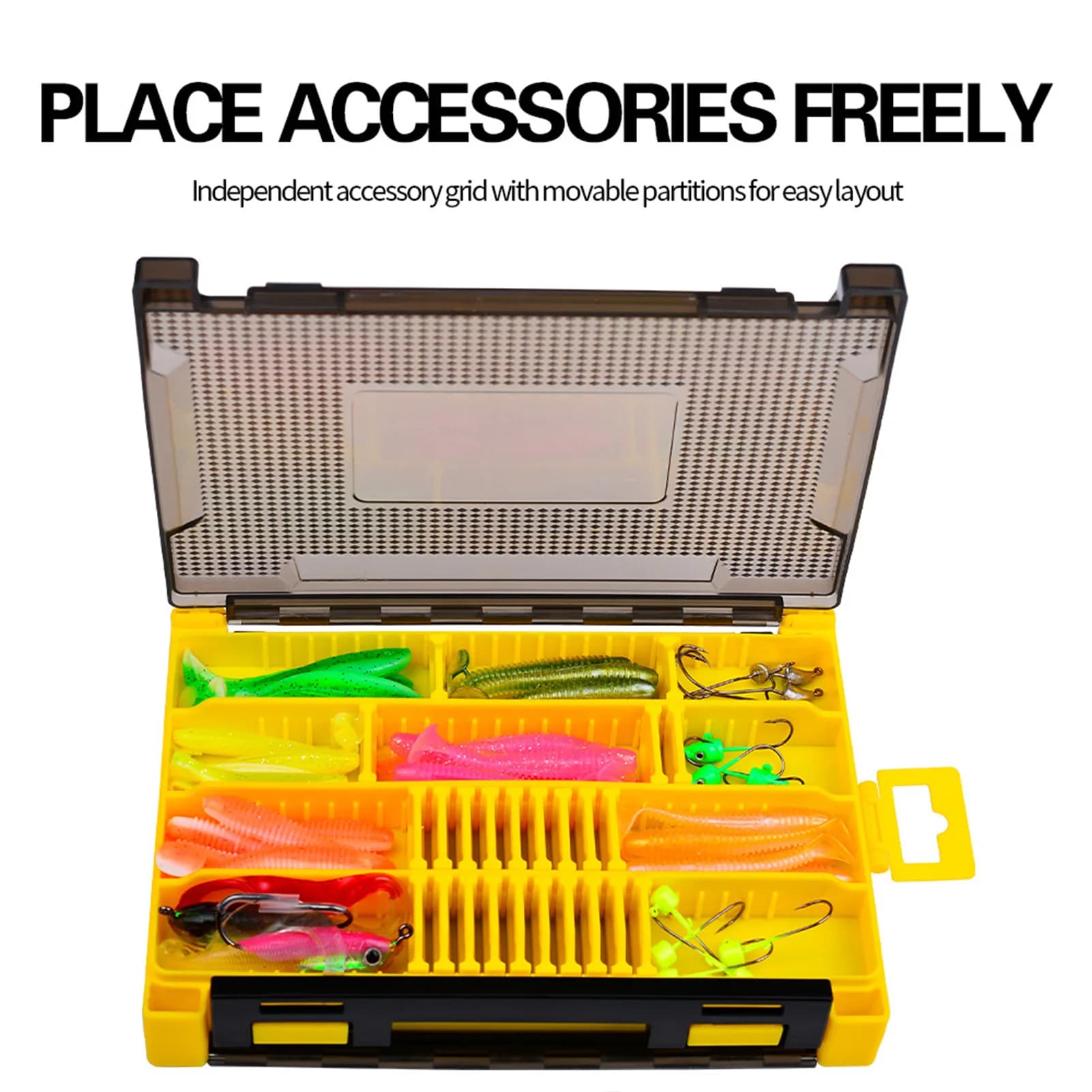 Portable Fishing Equipment Box Double Layer bait container Fish bait container Multi compartment plastic bag Fishing accessories