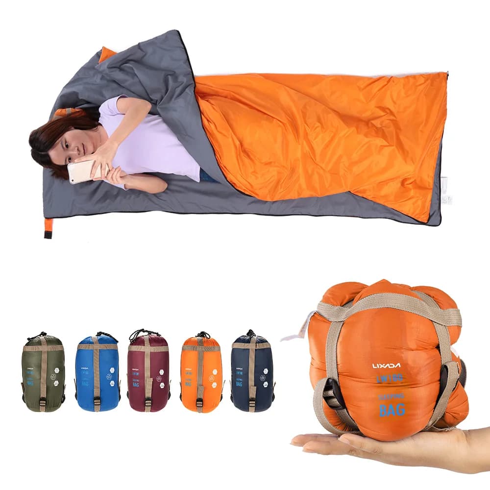 Lixada 190 * 75 cm Busta portatile per esterni Sacco a pelo Campeggio Viaggi Escursionismo Multifunzione Ultraleggero 680g Zaino in spalla