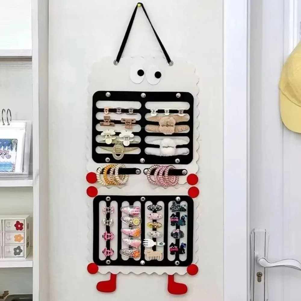 Cartoon Felt Hair Clip Storage Bag Wall-mounted Large Capacity Hairpin Felt Display Rack Detachable Multipurpose