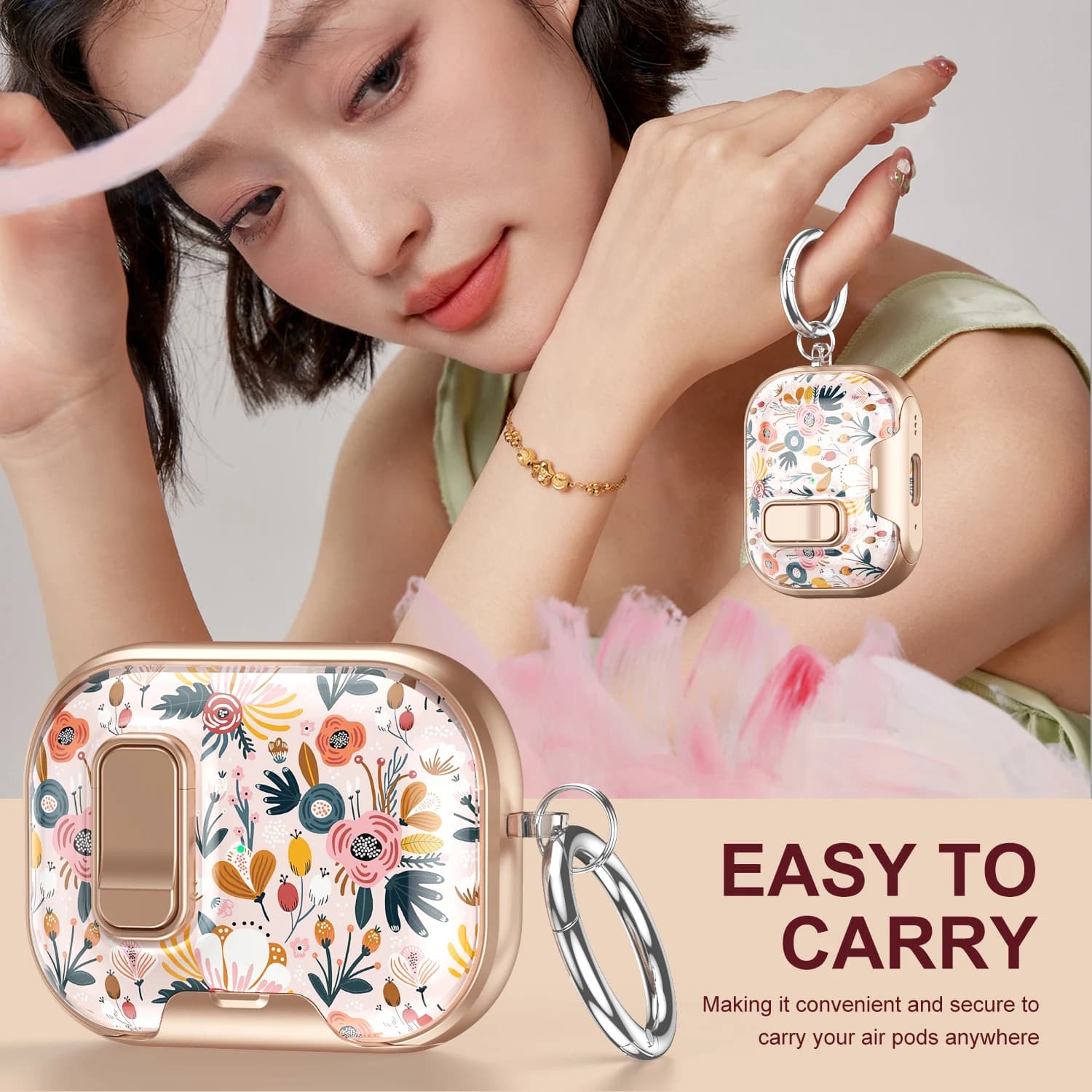 Custodia trasparente a forma di fiore per AirPods Pro 2 3 4 4a generazione, cover in TPU anti-caduta per cuffie, custodia per AirPods Pro 2 2a generazione Pro2 con gancio