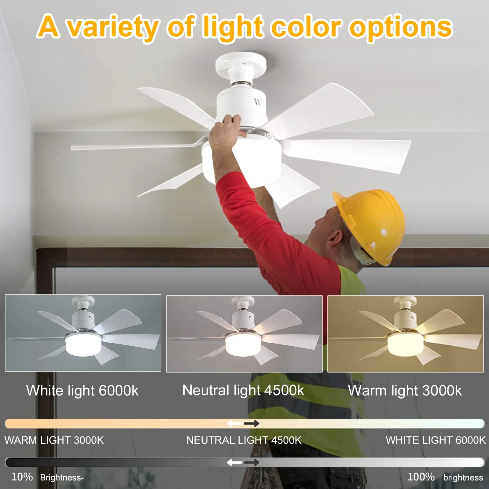 Ventilatore da soffitto leggero 40/52 cm Ventilatore da soffitto silenzioso sottile con telecomando Dimmer illimitato Regolazione a 3 velocità Camera da letto Soggiorno