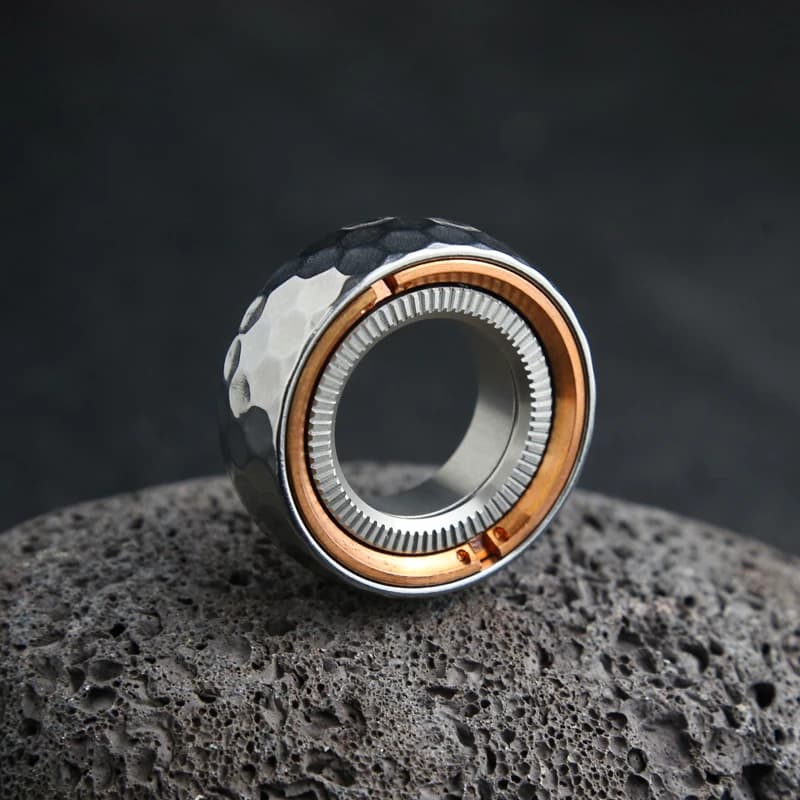 Mechanical Fidget Ratchet Ring EDC Fidget Toys Stainless Steel Fidget Ring Stress Reliever ADHD Anxiety Stress Toys Adult Gift