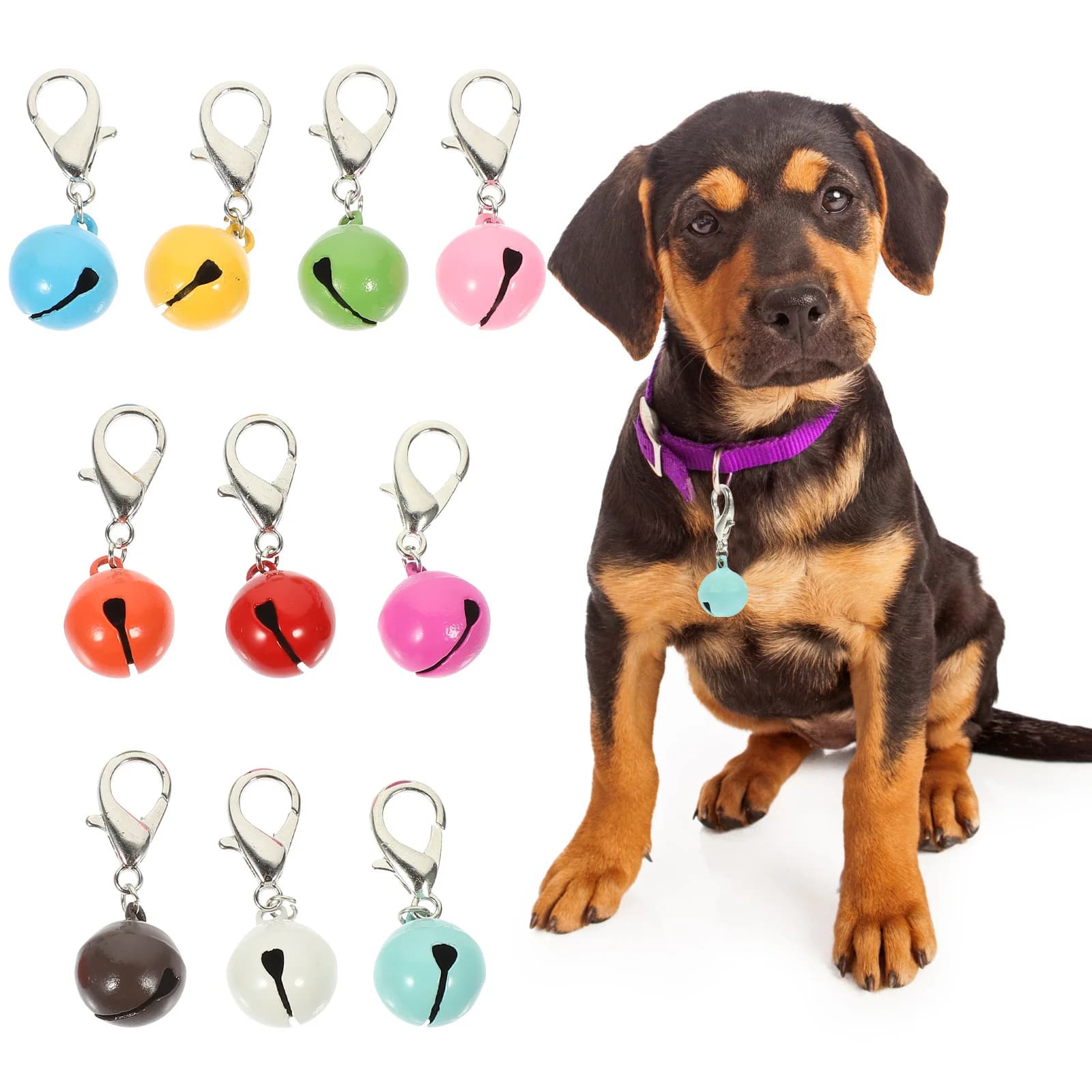 10 pz Collare Per Cane Gatto Campane Decorative In Metallo Collare Per Animali Domestici Campane Per Gattino Cucciolo Resistente All'usura Vacanza Appeso Fornitura Per Animali Domestici Fai Da Te