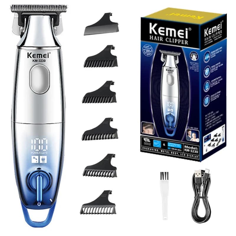 Kemei 3230 Professional Haircut for Men Electric Barba Haircut Barbiere 7000 rpm Rechargeable Haircut Machine LED Display