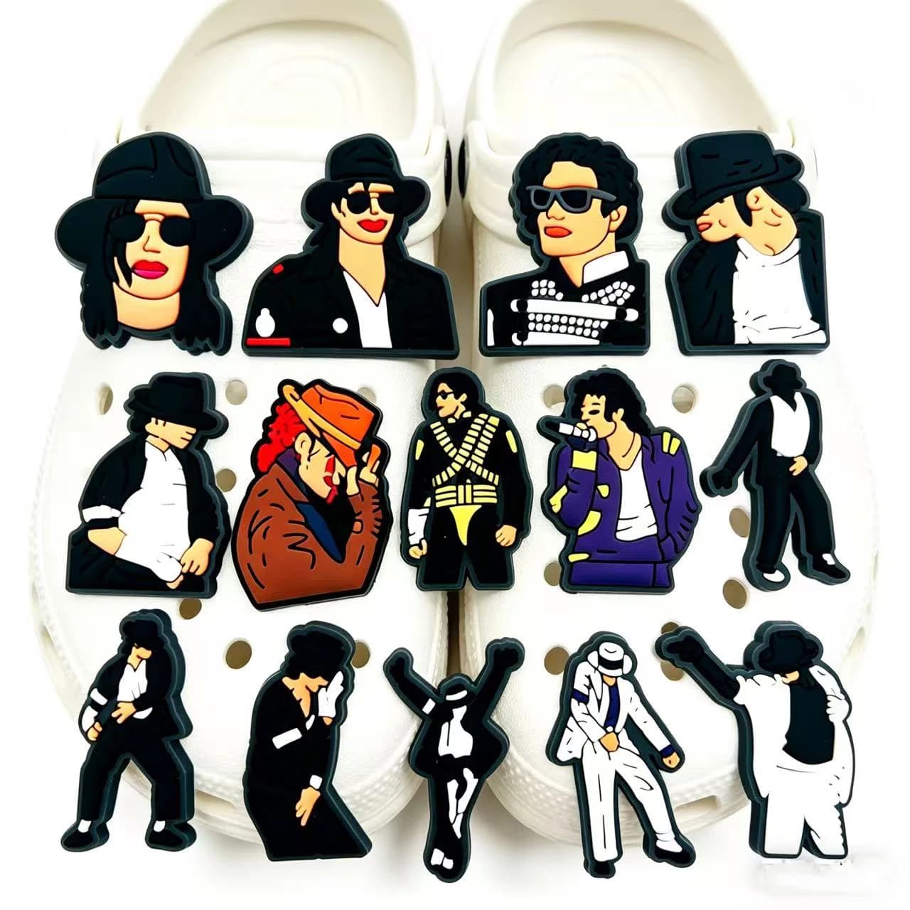 Set di 14 Charm per Scarpe Jackson Dance Superstar, Accessori per Sandali, Sneaker, Zoccoli Classici, Regali di Natale per Bambini