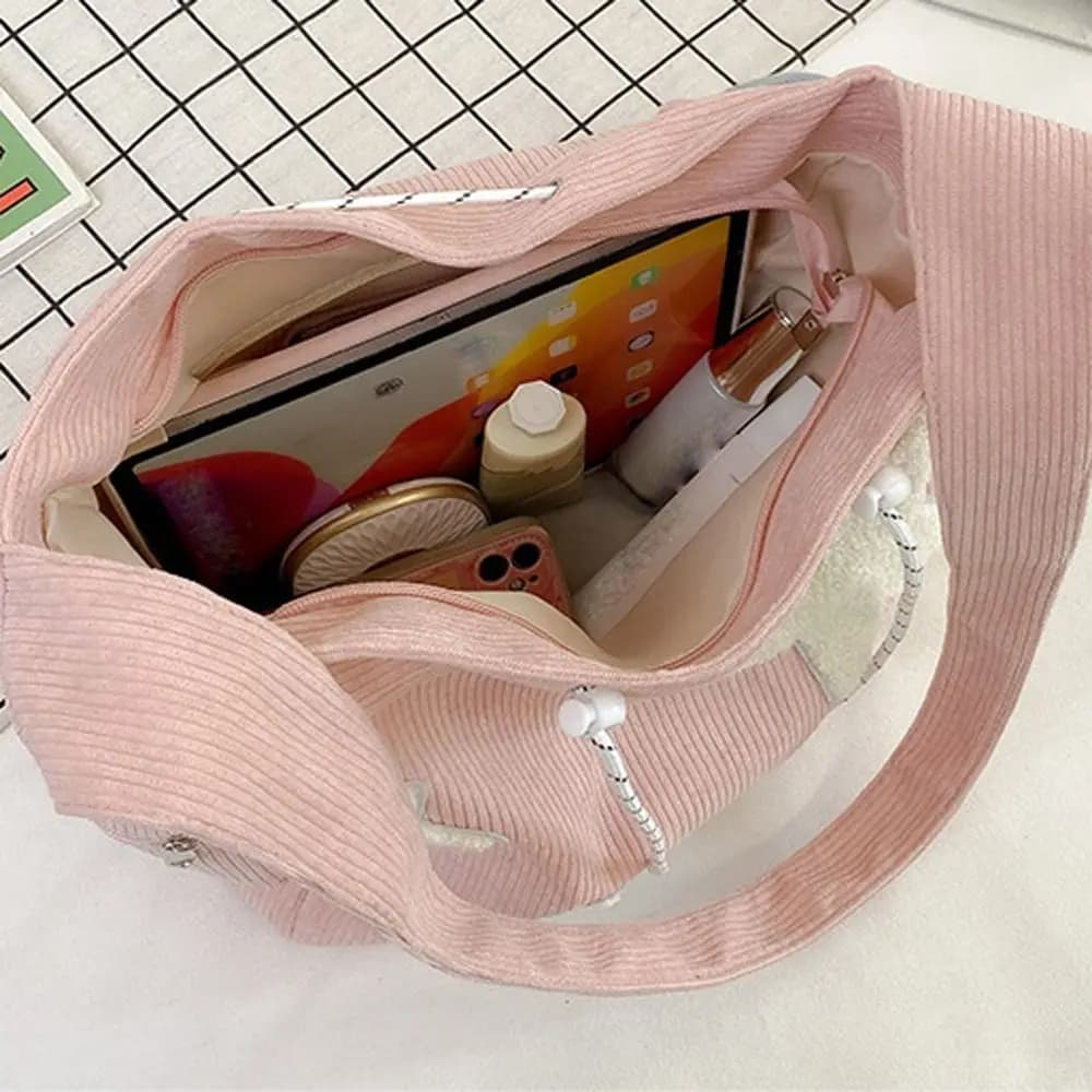 Borsa a tracolla da donna con coulisse, stile Y2K coreano, per adolescenti, porta trucchi e rossetti, con stelle