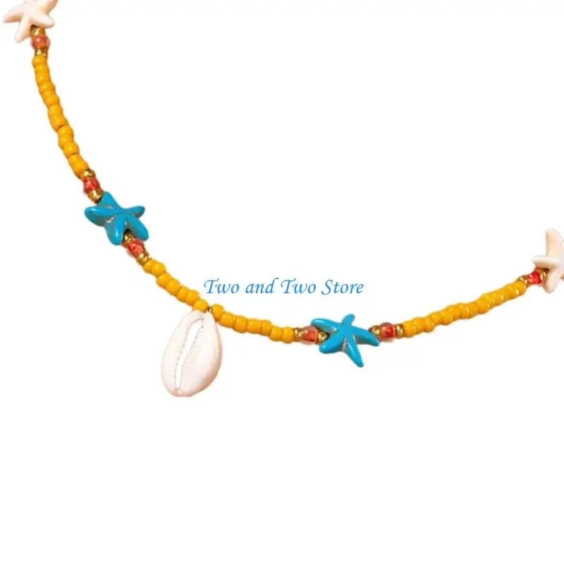 HX6F Elegante collana a conchiglia a strati, ideale per le vacanze mare, abbigliamento casual da donna alla
