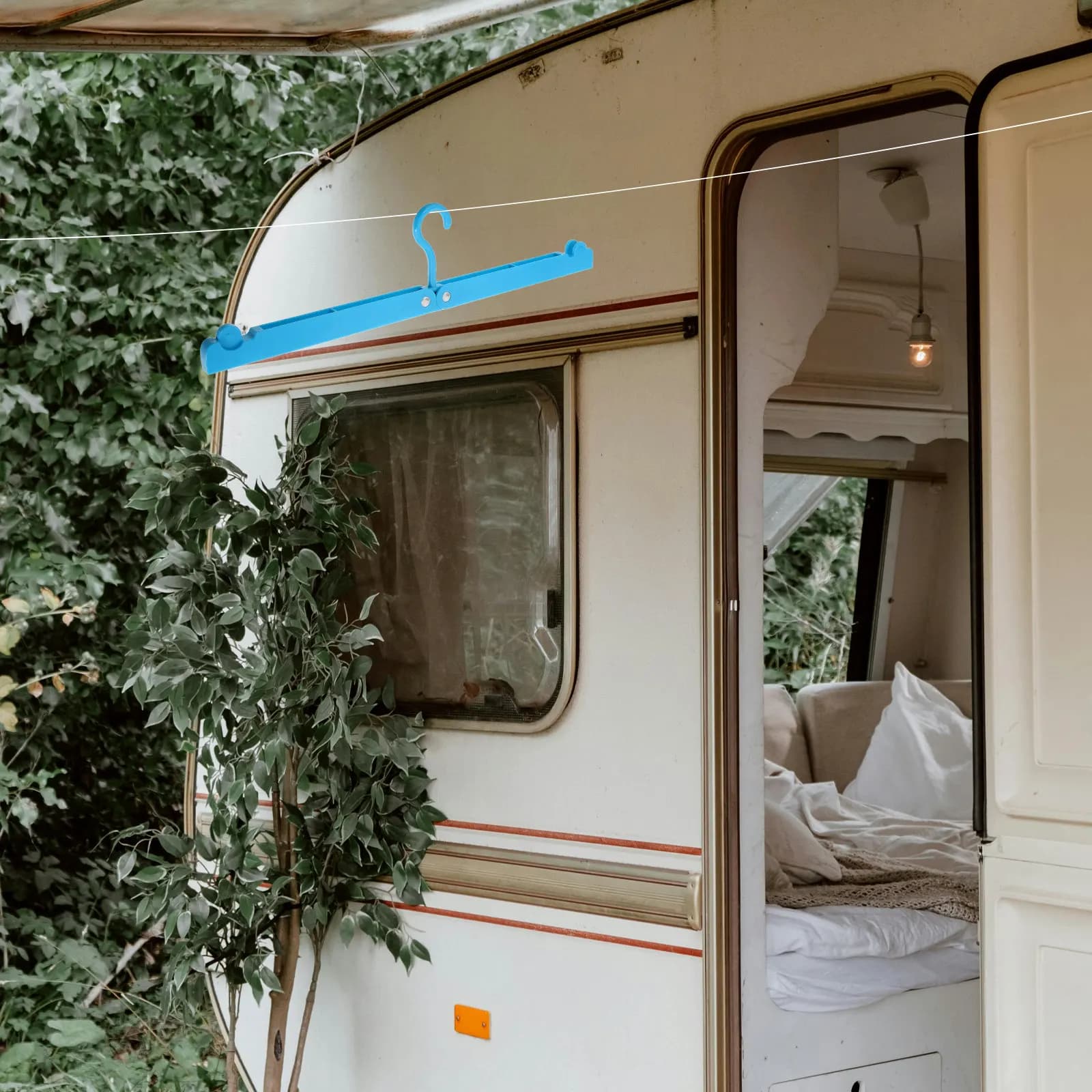 Appendiabiti Portatile Pieghevole per Camper, Salvaspazio, Antiscivolo, in Plastica Resistente, Stendibiancheria da Viaggio per Campeggio, Hotel, Lavanderia