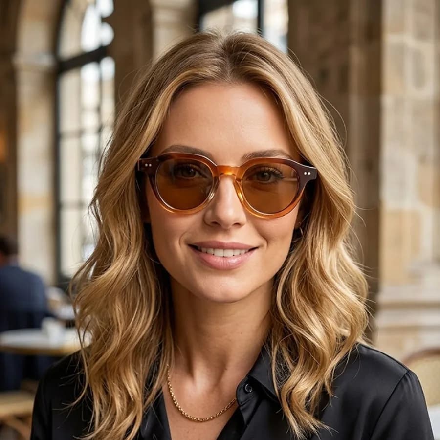 Rice nail oval frame retro simple fashionable sunglasses women's hard-working trend light and comfortable anti-blue light flat