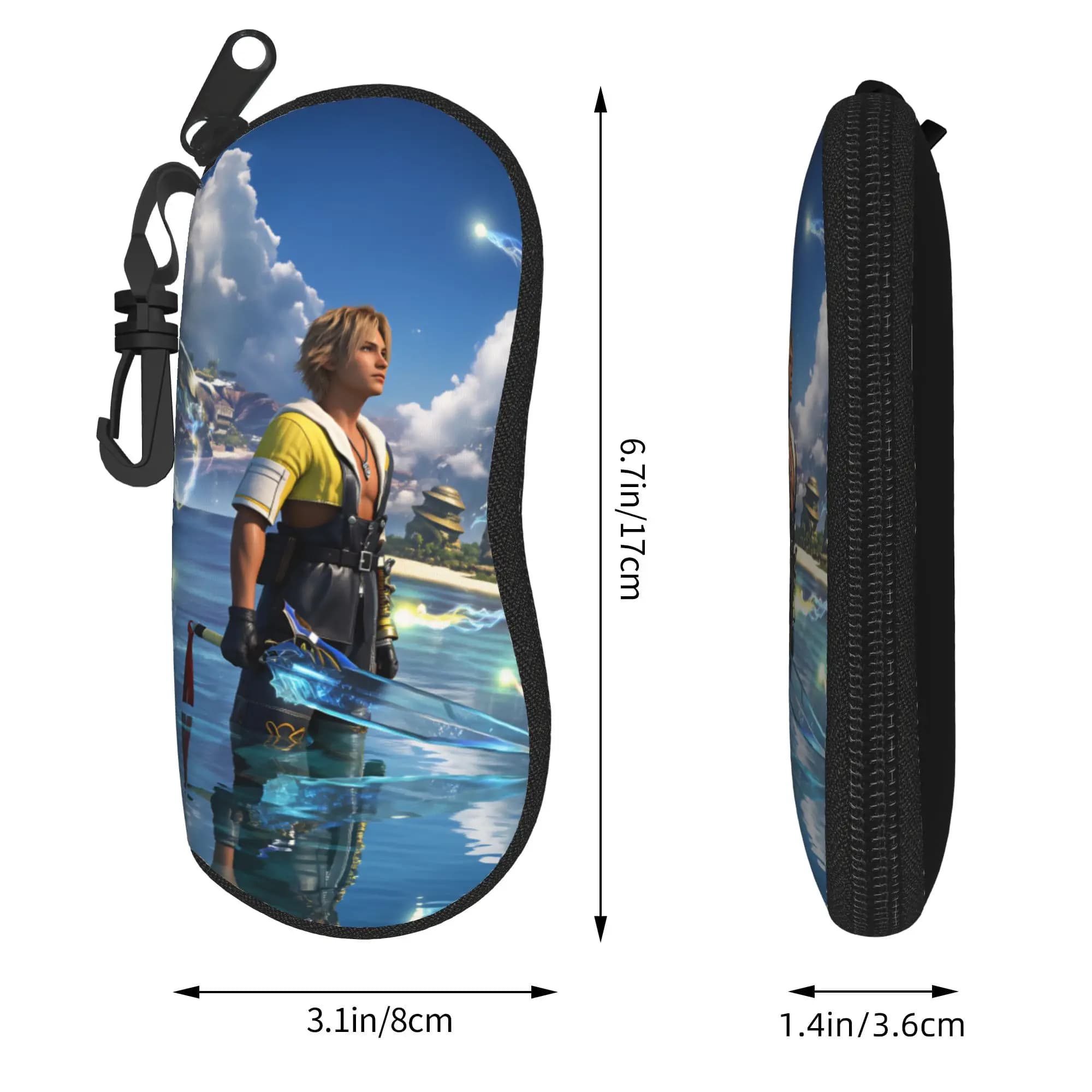 F-Final F-Fantasy X Glasses Case Cover Original Sunglasses Pouch Fashion Convenient Glasses Box Men Women Eyewear Organizer
