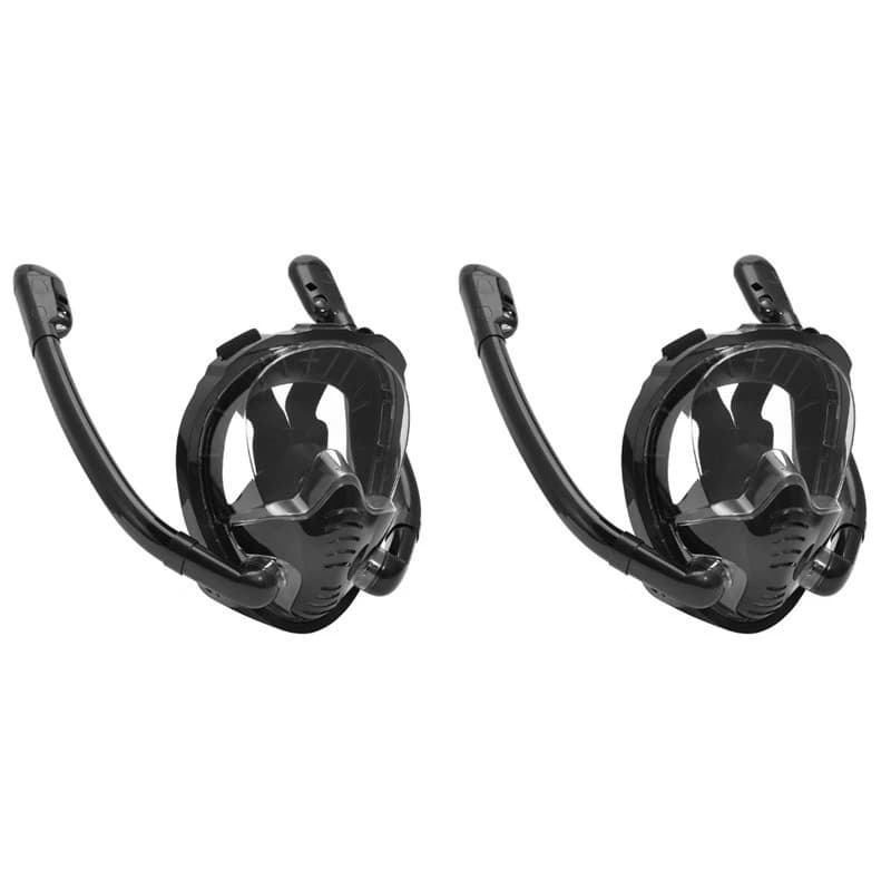2X Full Face Snorkel Mask With Double Tubes 180°Panoramic Anti-Fog Diving Mask Swimming Pool Equipment L/XL