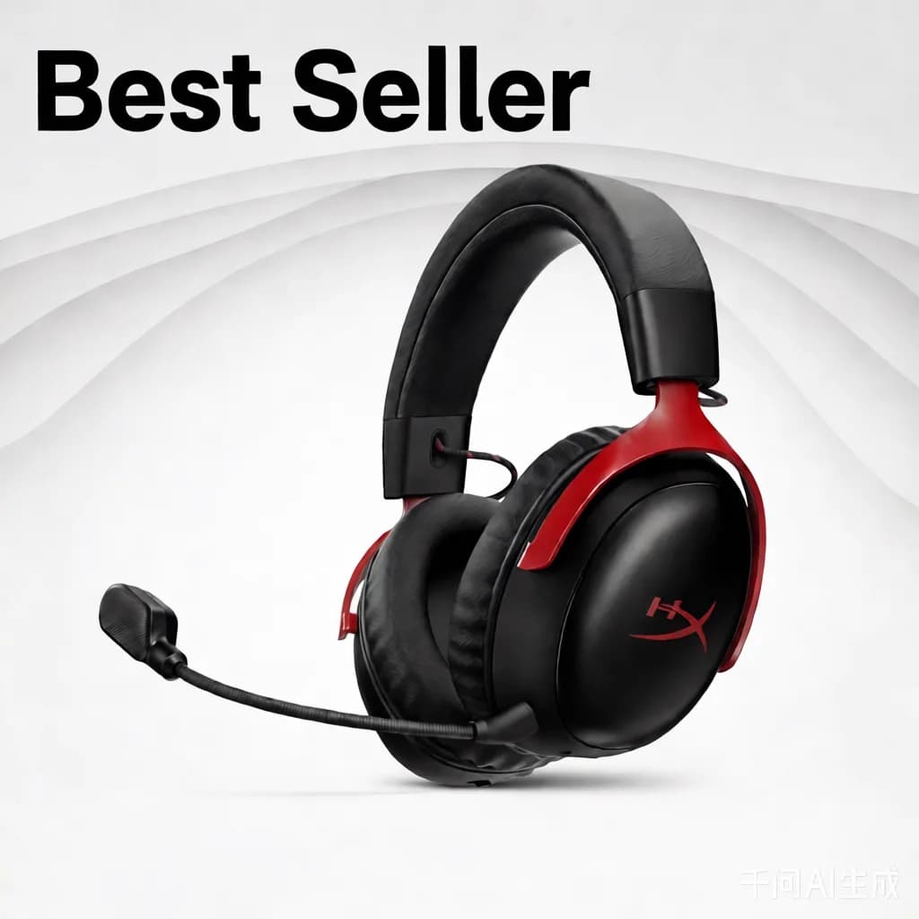 HYPERX Cloud Ⅲ Head-mounted Wired Black and Red DTS Sound Effect 53mm Driver Unit Gaming Headset for Competitive Gaming