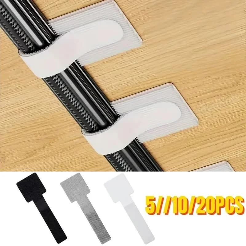 Reusable Cable Ties Self-Adhesive Power Cord Holder Adjustable Mouse Wire Organiser Desk Cable Clips USB Charging Line Manager