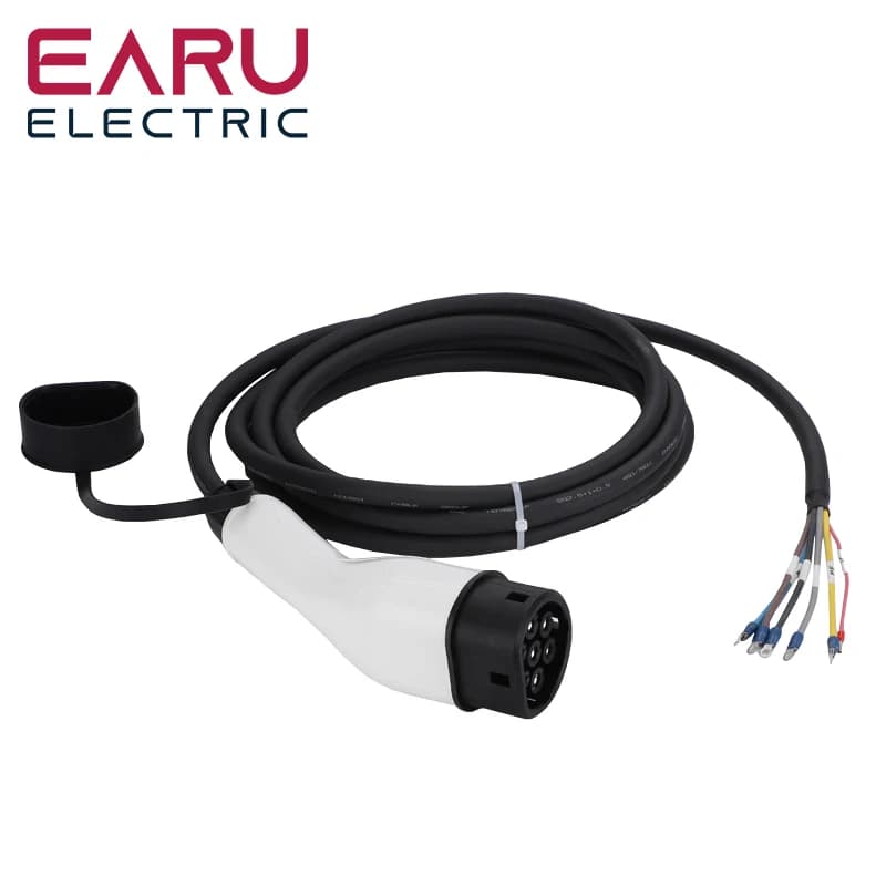 EV battery charger plug with cable Type2 16A charging station for single-phase car 11KW 22KW IEC62196-2 for electric vehicle