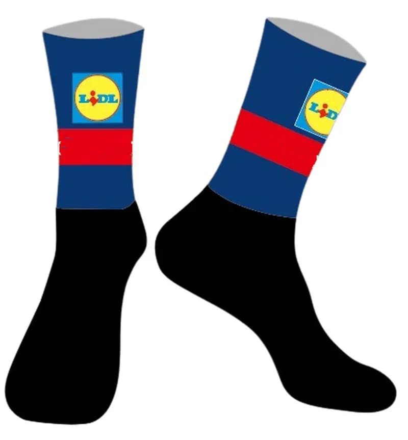 LASER CUT ONE PAIR 2025 LIDL TEAM Calzini da ciclismo Antiscivolo Bike Racing MITI Traspiranti PER uomini e donne