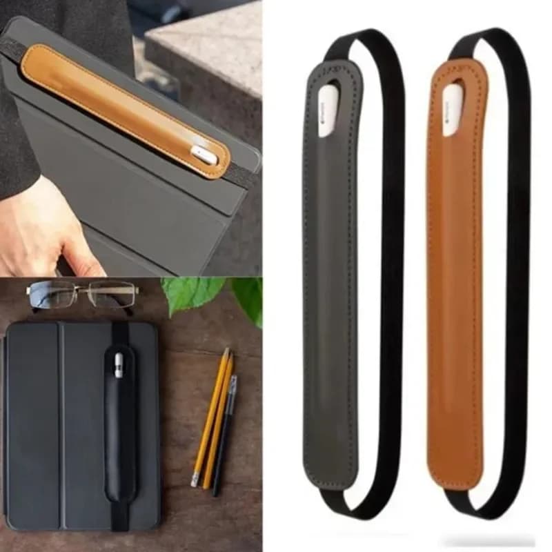 Custodia protettiva per penna stilo con fascia elastica in pelle PU per astuccio Apple Borsa protettiva attaccata anti-smarrimento per iPad IPencil 1 2